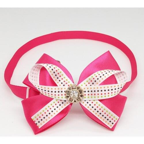 2016 New Fashion diamond Pink BOW style safety Plastic buckle Nylon Dog Pet Collar cute puppy collar Free Shipping