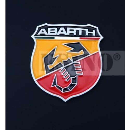 10 x Newest 3D Aluminium Alloy Car Emblem For Fiat Abarth Car Accessories Adhesive Car Logo Car Styling Badge
