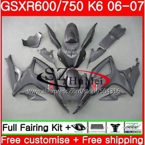 Bodys For SUZUKI Matte black GSXR 750 GSXR 600 R600 GSX-R750 06 07 31SH3 GSXR750 06 07 GSX-R600 K6 GSXR600 2006 2007 Fairings