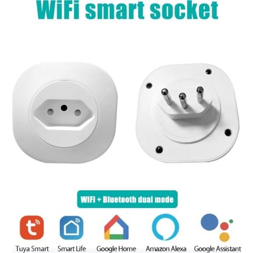 Brazil Smart Socket WIFi Smart Plug Smart Life Power Timer APP Voice Control 16A Remote Control Support Multiple Voice Control