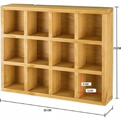 Wooden 12 Compartments Makeup And Jewelry Regulator