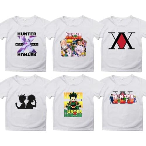 Hunter X Hunter Print T-shirts for Kids Anime Tshirts Summer Boys Girls Cartoon T Shirts Children Short Sleeve Tees Camiseta
