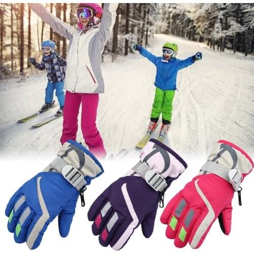 Childrens Snow Warm Gloves Winter Ski Resort Girls Outdoor Riding Cold-proof Equipment Boys Cold-proof Gloves Snowman Accessory