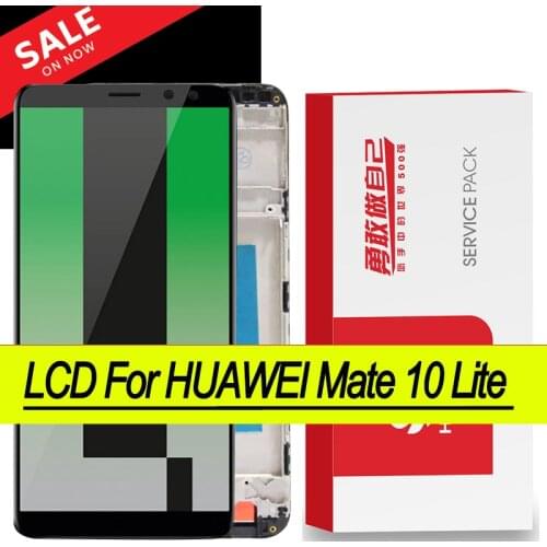 Original 5.9'' Display with Frame for Huawei Mate 10 Lite LCD Touch Screen Digitizer Assembly Nova 2i RNE-L21 Repair Parts