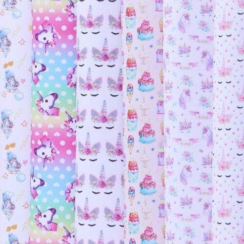 Diy 20 * 34cm/piece unicorn pattern artificial leather thick designer fabric personality artificial leather bed sheet bow fabric