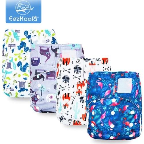 EezKoala One Size Fast Dry Sude Cloth Pocket Diapers Hook-loop Baby Nappy Washable &Adjustable Cloth Diapers Baby Nappy