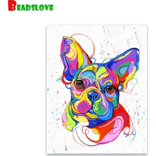 French Bulldog 5d embroidery full square round diamond painting diamond mosaic rhinestone cute pet animal diy wall decoration