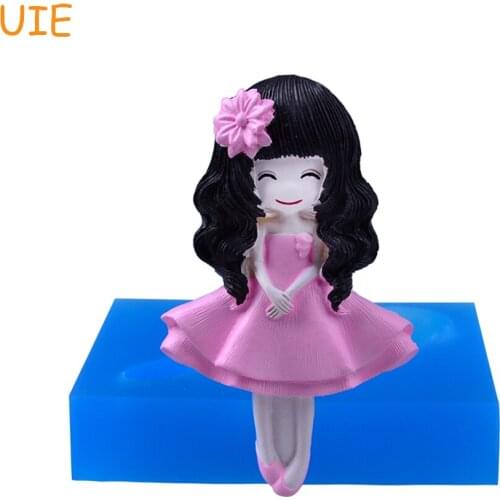 FYL555U 80.8mm Lady / Girl Silicone Mold - Cake Topper, Fondant, Baking Tools, Chocolate, Resin Jewelry Making, Biscuit, Icing