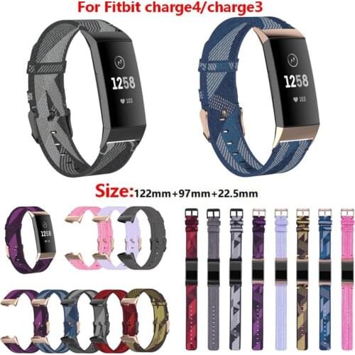 Canvas Band For Fitbit Charge 3 4 Wrist Strap Replacement Nylon Watch Band Fashion Bracelet For Fitbit Charge 4 3 Se Correa