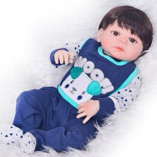 Girls toy 55cm Silicone vinyl Reborn Doll 22inch BeBe boy Reborn Toys 100% non-toxic Babies doll for girls play house best gift