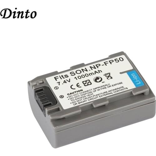Dinto 1pc 1000mAh NP-FP50 NPFP50 NP FP50 Li-ion Camera Battery for Sony HC21E HC30E HC40E HC85E HC602E HC603 NP-FP90 NP-FP30
