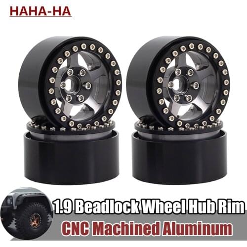 Metal 1.9 Inch Beadlock Wheels 5 Spokes Rim for 1/10 RC Crawler Traxxas TRX4 TRX6 Axial SCX10 RBX10 Wraith VS4 10 CC01 YK4102PR
