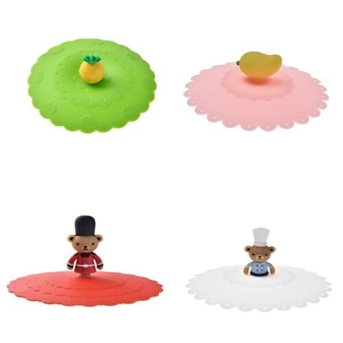 Silicone Leakproof Cup Lids Heat Resistant Reusable Sealed Cover Kitchen Accessories Tea Cup Suction
