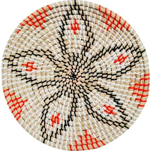 Wall Hanging Art Decorative Boho Woven Handmade Placemats Plate Rattan Wall Decor Rattan Trivets For Dining Table Subtle Gifts