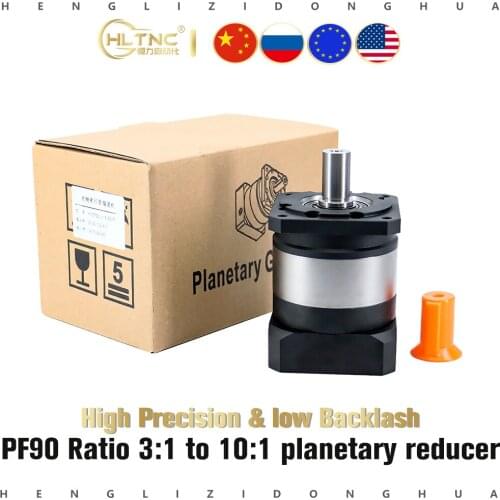 PF90 Ratio 3:1 to 10:1 High Precision and low Backlash Gearbox planetary Reducer fit NEMA34 / NEMA32 Servo Motor for CNC router