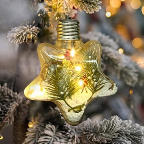 Clear Creative Stars Christmas Decoration Ball Transparent Xmas Gift Kids Bedroom Holiday Lights Night Lights Table Lamp