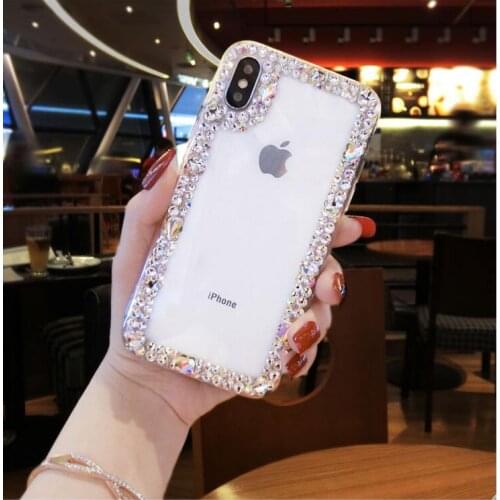 Luxury Funds Capa Bling Diamond Gem Rhinestone Crystal Clear Soft Case Cover For iPhone11 12 pro max X XS MAX XR 8 7 6Plus Coque