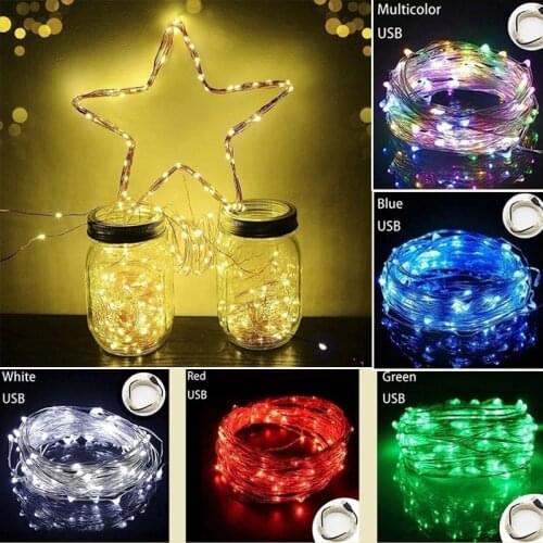Fairy Light Starry String USB Lights Fairy Micro LED Transparent Wire for Party Christmas Wedding Decoration 1M 5M 10M
