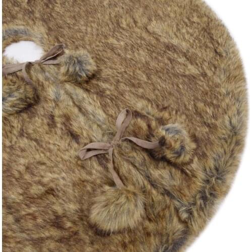 48 Inch Christmas Tree Plush Skirt with ball Decoration for Merry Christmas Party Faux Fur Christmas Tree Skirt Decorations
