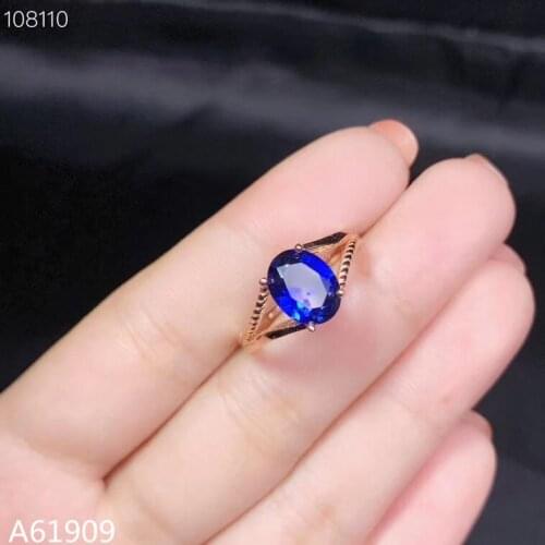 KJJEAXCMY boutique jewelry 925 sterling silver inlaid blue corundum gemstone female ring