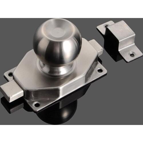 1set Stainless Steel Ball Latch Bolt Door Lock Wooden Door Window Anti-theft Latches Gate Safety Bolts Hasp Buckle Kit Tool