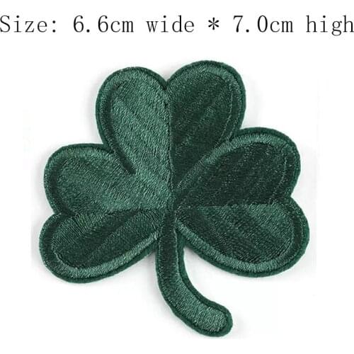 1pc Free Shipping Lucky Leaf 7cm High Iron On Sew On/Love Heart/StickerOn Clothing/Left Chest/Green Badge/Give Us A Hope