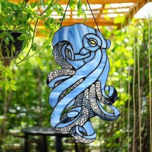 1pc Simulation octopus Pendant Wall Mural Acrylic Toy Soft Animal Home Decoration Cute Animal Dolls Children xmas Gift 15 X 9 cm