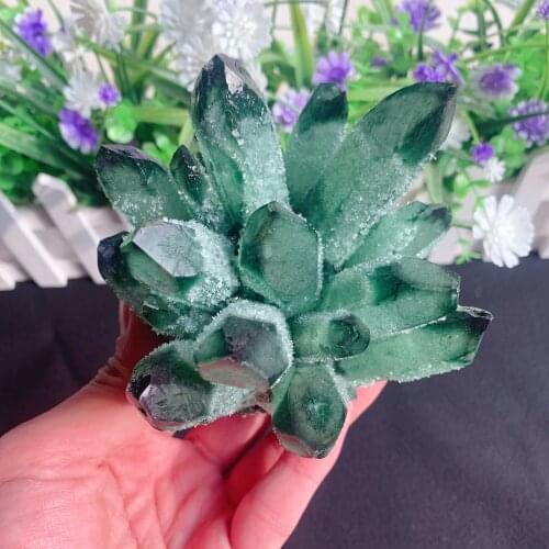 1pc Natural Crystals Ghost Quartz Cluster Freeform Energy Reiki Stones Room Home Office Aquarium Decoration Accessories Gemstone