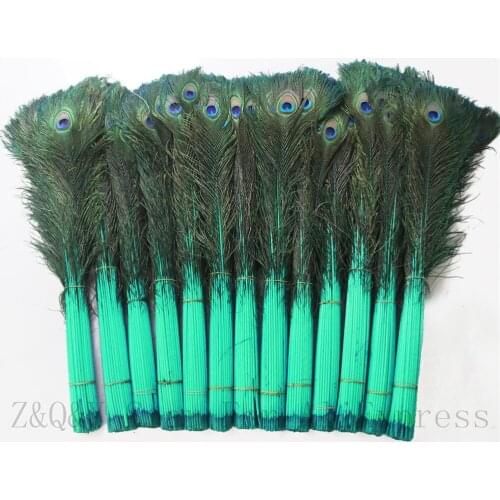 20-100 natural peacock hairs 80-90CM (32-36 inches) direct dyed mint green DIY craft jewelry fancy dress costume feather
