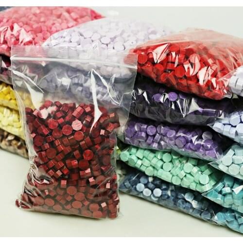 250g/bag Octagon Sealing Wax Beads Seal Stamp Beaded Waxes for Wedding 88 Colors Vintage Craft Supplies Decor Card Making Tools