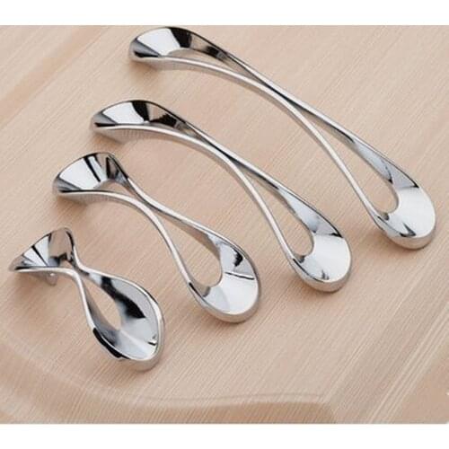 64mm 96mm 128mm 160mm modern simple chrome silver kitchen cabinet dresser cupboard drawer pulls handles