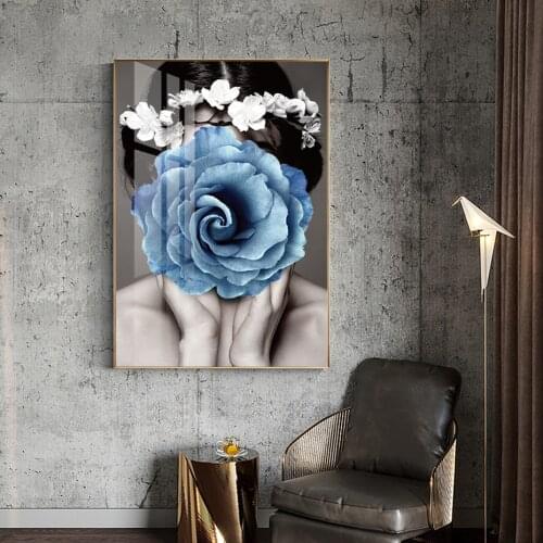 Abstract Art Painting Flower Girl sexy Women Canvas wall decorations painting And Print Modern Wall Art Pictures For Living Room