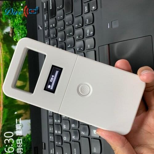 Free shipping fdx -b animal id reader rfid 134.2khz ear tag dog chip readers for animals