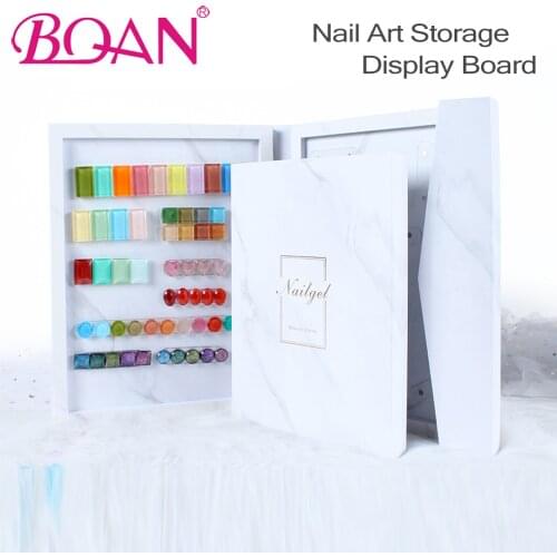 BQAN 1Pc Acrylic Nail Art Color Display Board Magnetic Nail Stand Book Rack Showing Shelf Card Manicure Nail Art Polish Gel Tool