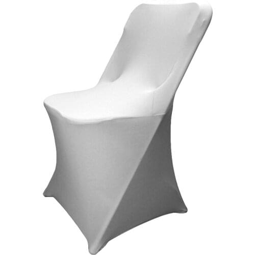 Spandex Wedding Chair Cover Folding Seat Cover White Party Slipcover Chair Removable Furniture Covers Chair Covers Banquet