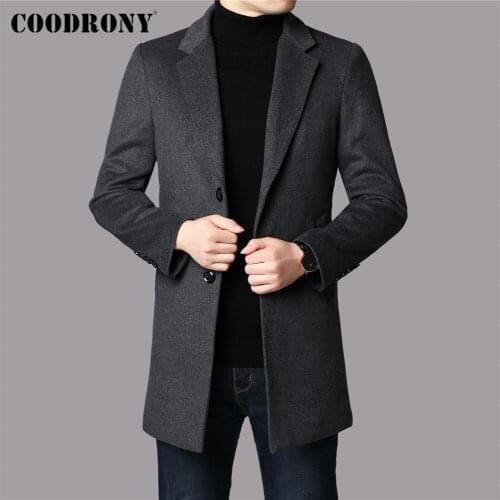 COODRONY Brand Winter Jacket Thick Warm Wool Coat Men Clothing New Arrival Trench Pocket Business Casual Long Overcoat Man C8122