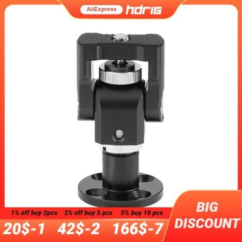HDRIG Aluminum Alloy Camera Monitor Support Holder With 1/4"-20 Thumbscrew Mount Circular Wall Mount Base Camera Accessories