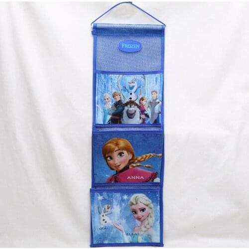 Disney princess children plush backpack storage hanging bag Frozen ELSA small wardrobe storage wall door back pocket sorting bag
