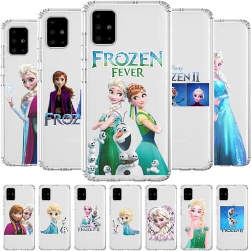 Frozen Disney Anime Style Transparent Phone Case Hull For Samsung Galaxy A 50 51 20 71 70 40 30 10 80 E 5G S Shell Art Cell Cove
