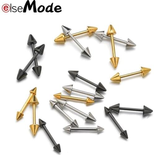 ELSEMODE Cool Nose Rings&Studs Stainless Steel Lip Piercing Jewelry Women Party Jewelry Men Earring Studs Wholesale