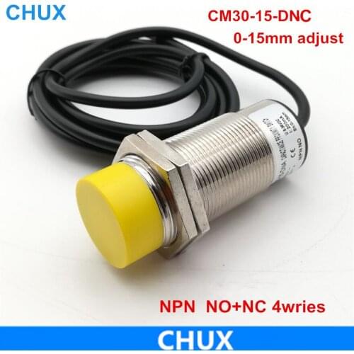 Capacitive Proximity Sensor M30 Detect 15mm Adjustable distance CM30-15-DNC NO+NC LED Liquid Capacitance Switch NPN