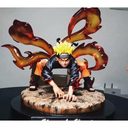 Action Figure Toys Naruto Gk Model 20CM Anime Naruto Nine-tailed Demon Fox Statue Boxed Doll Decor Collectible Gift For Children