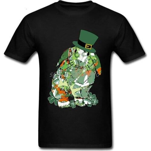 Cute Mens TShirt St.Patricks Day Bunny Tops T Shirt New Crew Neck Black T-shirt Cotton Sweatshirts Kawaii Tees Street Style