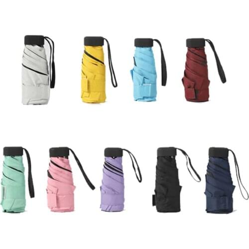 Innovative Rainy Day Pocket Umbrella Super Light Flat Five-Folded Advertising Umbrella Sun Rain Folding Mini Umbrella
