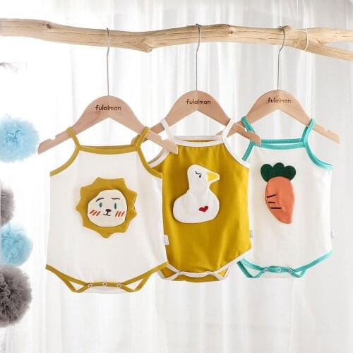Infant Baby Girl Boy Romper, Cute 3D Cartoon Sleeveless Sling Bodysuit One-piece Suit for Photography Birthday Party 2021 New