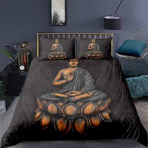 3D Buddha Print Bedding Set Meditation Duvet Covers With Pillow Cover Case Home Decor Bed Clothes Double Queen King Size