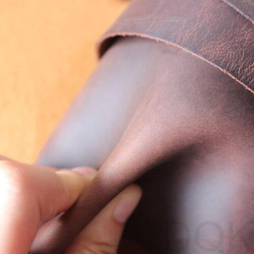 Crazy Horse Leather Retro Vintage Leather Book Wallet First Layer Leather DIY Handmade Leather Yellow brown , red brown