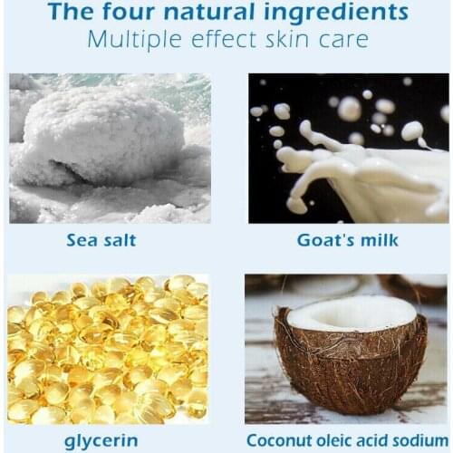 Sea Salt Soap Pimple Acne Treatment Goat Milk Moisturizing Face Cleaning Soap can CSV