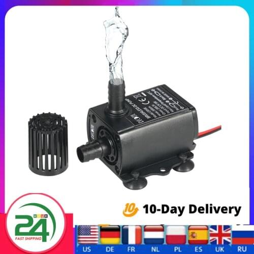Decdeal Water Pump 12V 5W Ultra-quiet Brushless High Pressure Submersible Water Pump Fountain 280L/H Fish Aquarium Water Pump