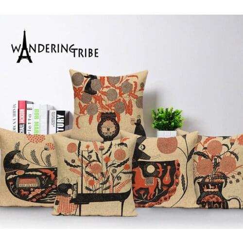 African Decorative Pillow Case Girl Horse Flower Decor for Home Pillow Cases on Cushion Covers Bed Cushions for Sofa Chair Cover